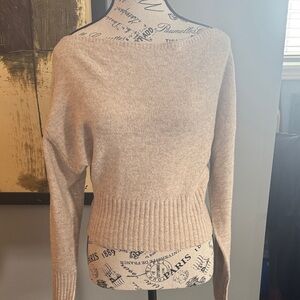 Garage Light Tan Off-the-Shoulder Sweater